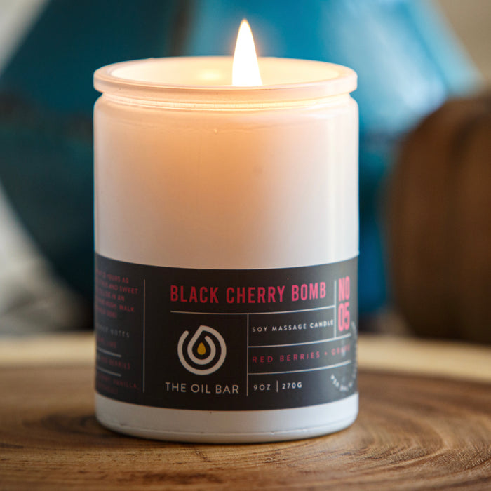 No. 5 Black Cherry Bomb Soy Massage Candle