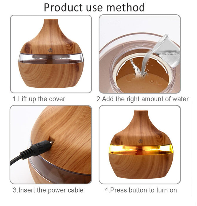Ultrasonic USB Mini Wood Grain Mist Maker