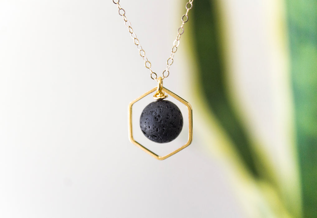 Diffuser Necklace: Hexagon Pendant