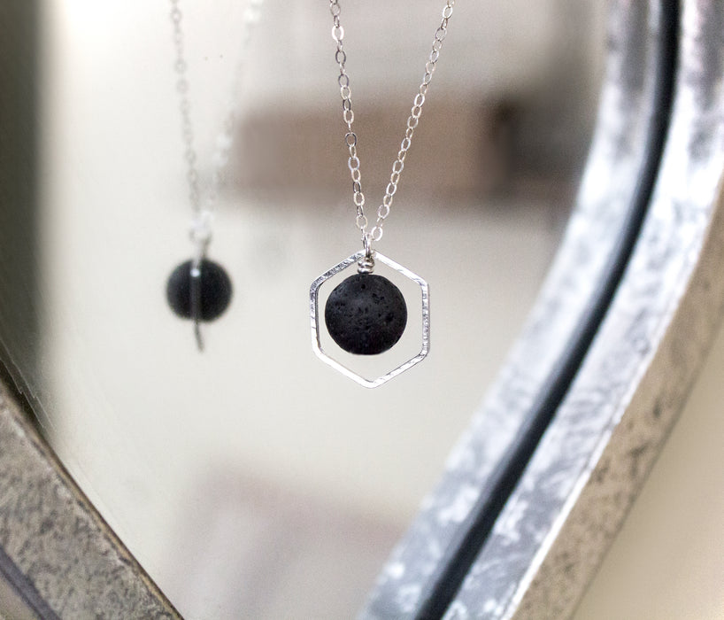 Diffuser Necklace: Hexagon Pendant