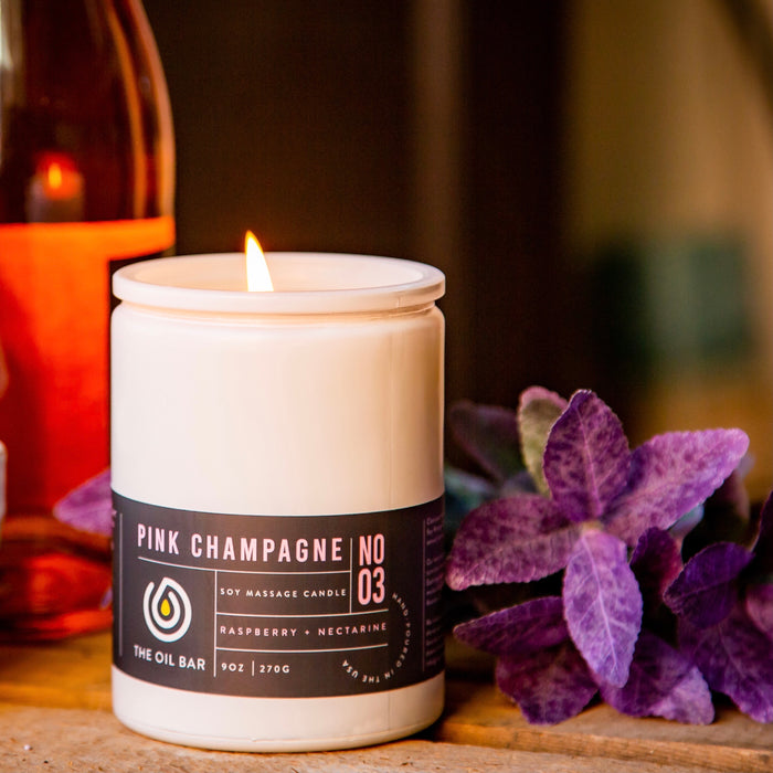 No. 3 Pink Champagne Soy Massage Candle