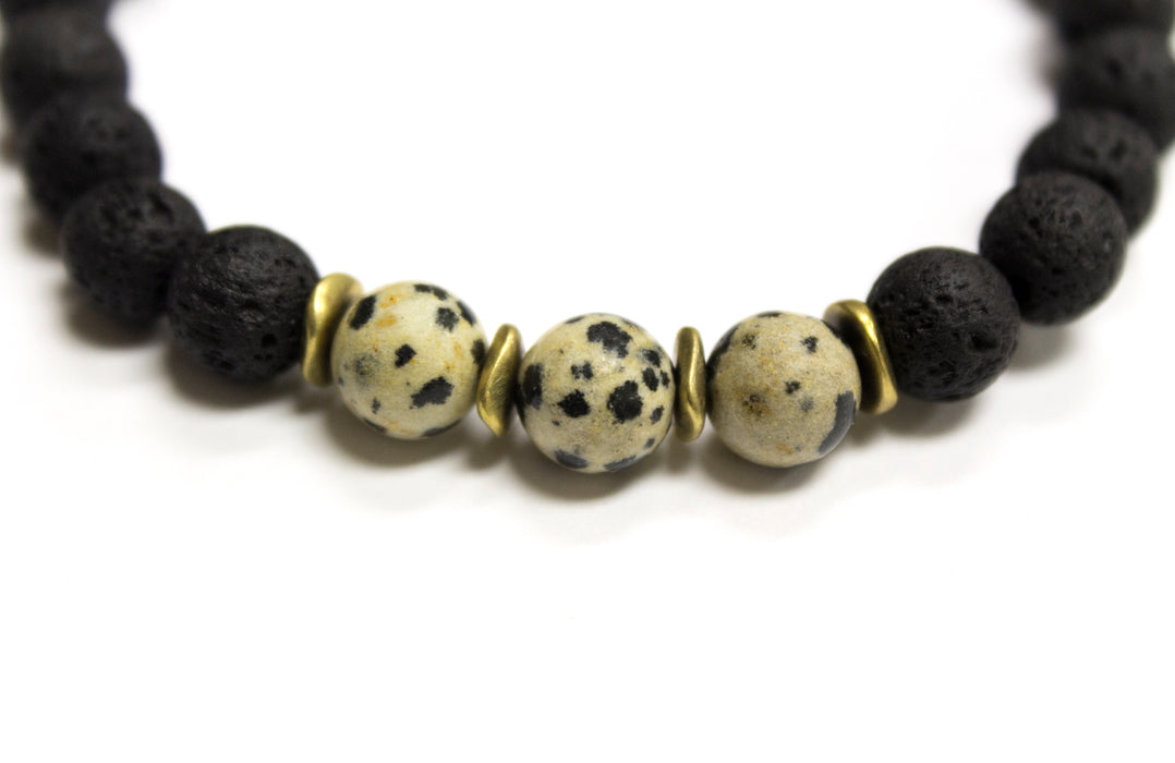 Men's Diffuser Bracelet: Dalmatian Jasper