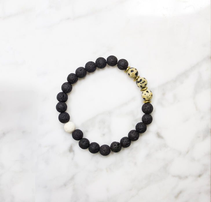 Men's Diffuser Bracelet: Dalmatian Jasper